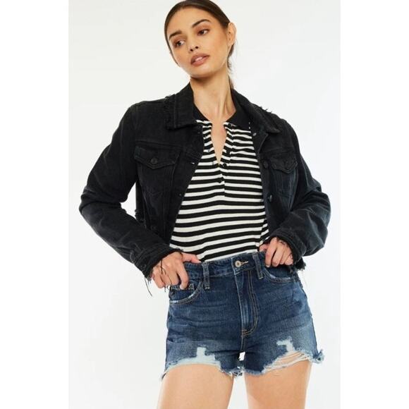 Kancan Sz 7 / 27 Ivanna Ultra High Rise Mom Shorts Denim Jean Cutoff Distressed - Picture 1 of 11